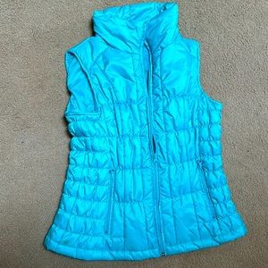 New York & Co aqua blue puffer vest